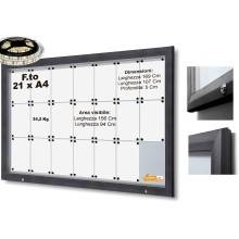 BACHECA ESPOSITORE PUBBLICITARIO PER ESTERNI APERTURA A RIBALTA VETRO TEMPRATO