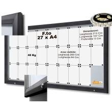 BACHECA ESPOSITORE PUBBLICITARIO PER ESTERNI APERTURA A RIBALTA VETRO TEMPRATO