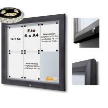 BACHECA ESPOSITORE PUBBLICITARIO PER ESTERNI APERTURA A RIBALTA VETRO TEMPRATO