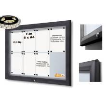 8XA4 BACHECA PER ESTERNI ILLUMINATA A LED CERTIFICATA VETRO TEMPRATO VARIE MISURE