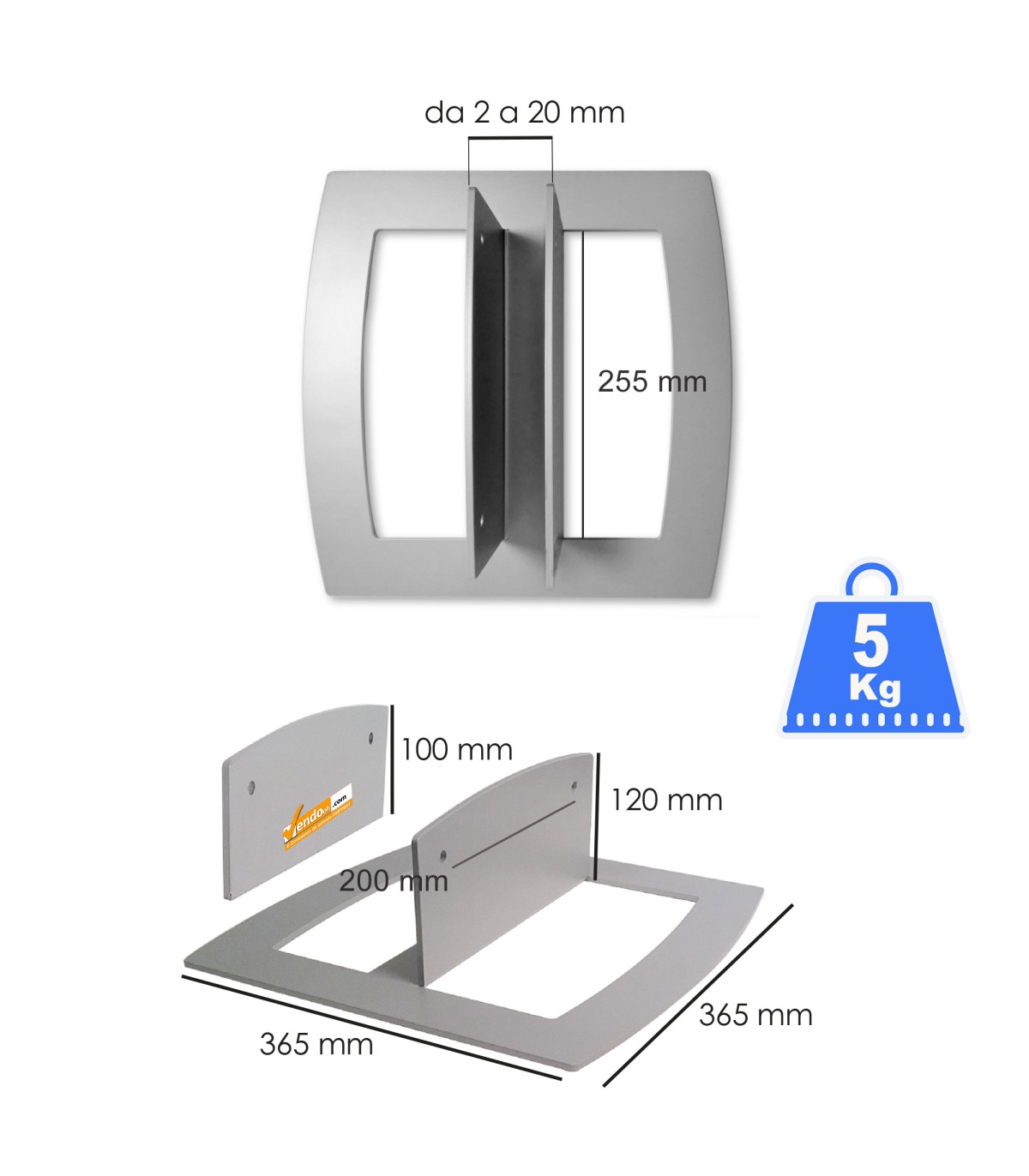 BASE AUTOPORTANTE PER PANNELLI PANNELLATURE TOTEM PARETINE DIVISORIO UNIVERSALE