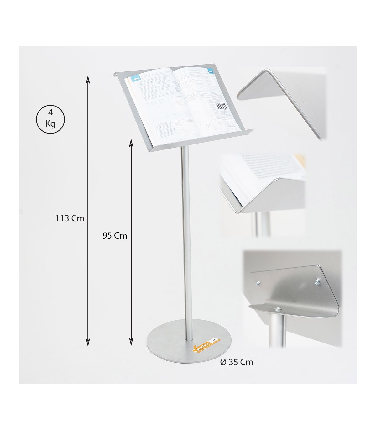 ESPOSITORE A LEGGIO A3 IN METALLO PORTA CATALOGO LIBRO MENU' DEPLIANT SPARTITO
