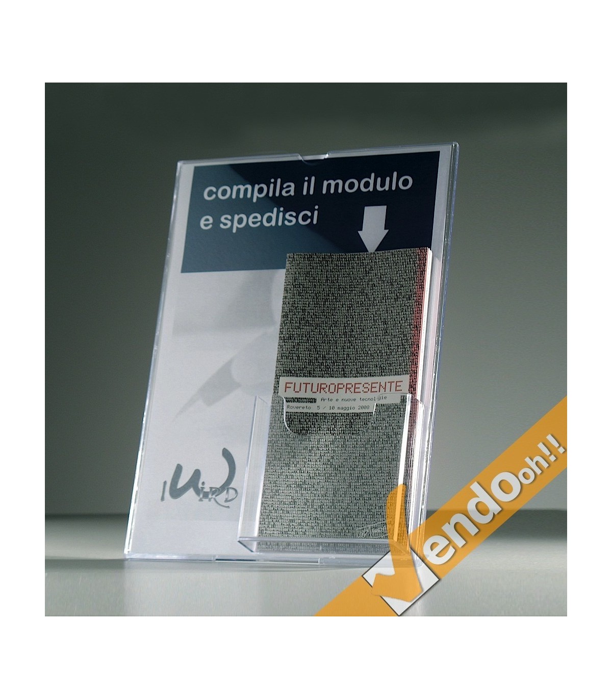 ESPOSITORE A4 PORTA AVVISI PORTA FOTO  E PORTA DEPLIANT TAVOLO UFFICIO PAB401