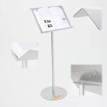 ESPOSITORE PUBBLICITARIO A LEGGIO PORTA LOCANDINE AVVISI DEPLIANT BASE METALLO