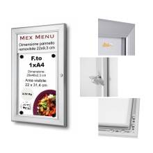 BACHECA PORTA MENU PER ESTERNO LOGO PERSONALIZZATO SERRATURA E CHIAVI INCLUSE