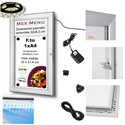 1XA4 BACHECA PORTA MENU ESTERNI LUMINOSA A LED, LOGO O REMOVIBILE, PROFILI SILVER 