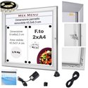BACHECA PORTA MENU ESTERNI LUMINOSA A LED, LOGO O REMOVIBILE, PROFILI SILVER 