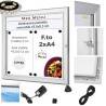 2XA4 BACHECA PORTA MENU ESTERNI LUMINOSA A LED, LOGO O REMOVIBILE, PROFILI SILVER 