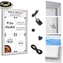 BACHECA PORTA MENU ESTERNI LUMINOSA A LED, LOGO O REMOVIBILE, PROFILI SILVER 