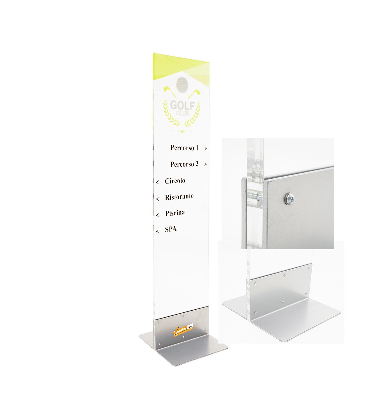 TOTEM TRASPARENTE PAVIMENTO ESPOSITORE PUBBLICITARIO PANNELLO PLEXIGLASS 42X160