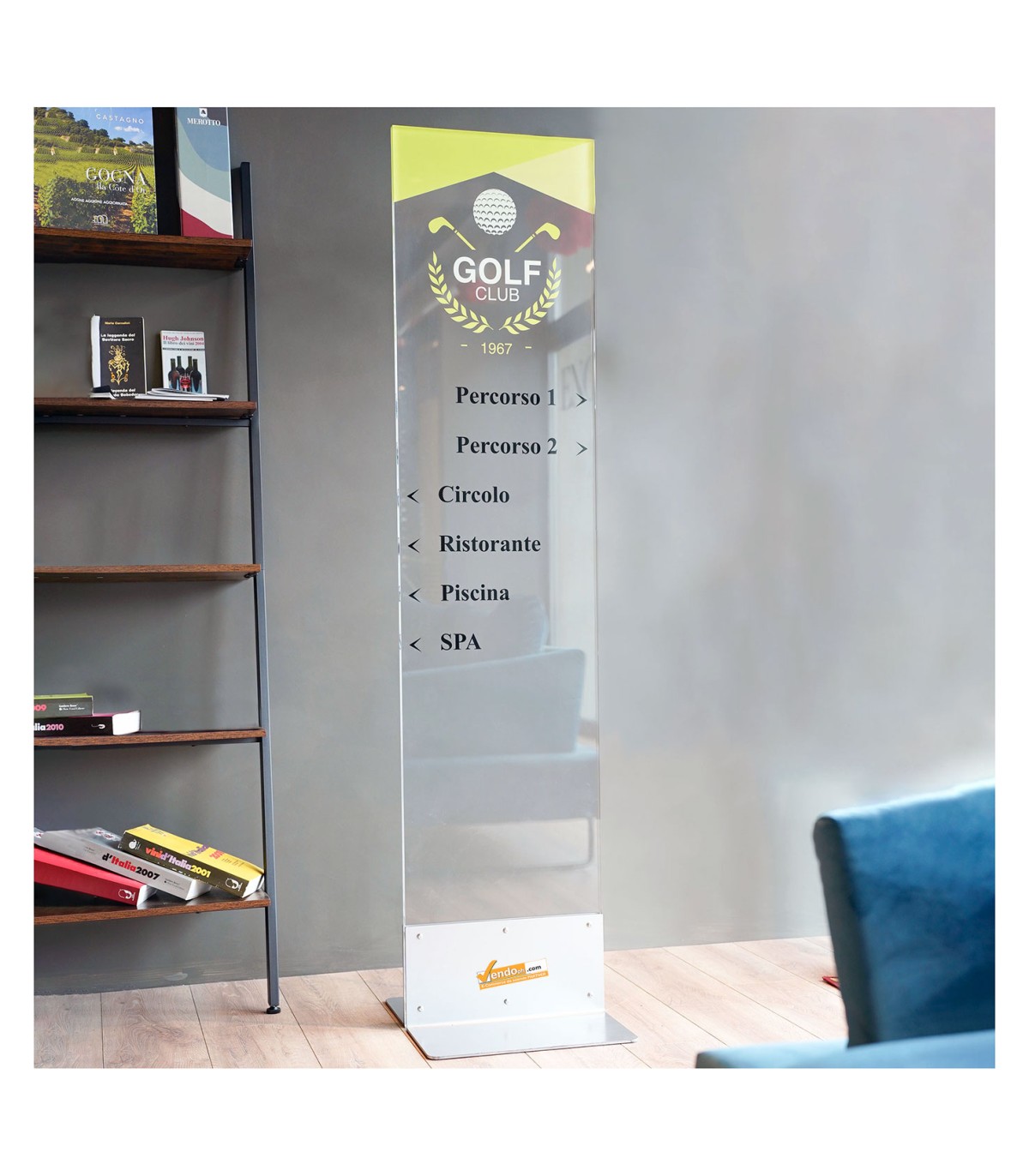 TOTEM TRASPARENTE PAVIMENTO ESPOSITORE PUBBLICITARIO PANNELLO PLEXIGLASS 42X160