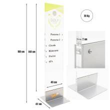 TOTEM DA PAVIMENTO TIS ECO 42X156 BIFACCIALE ESPOSITORE PUBBLICITARIO PANNELLO
