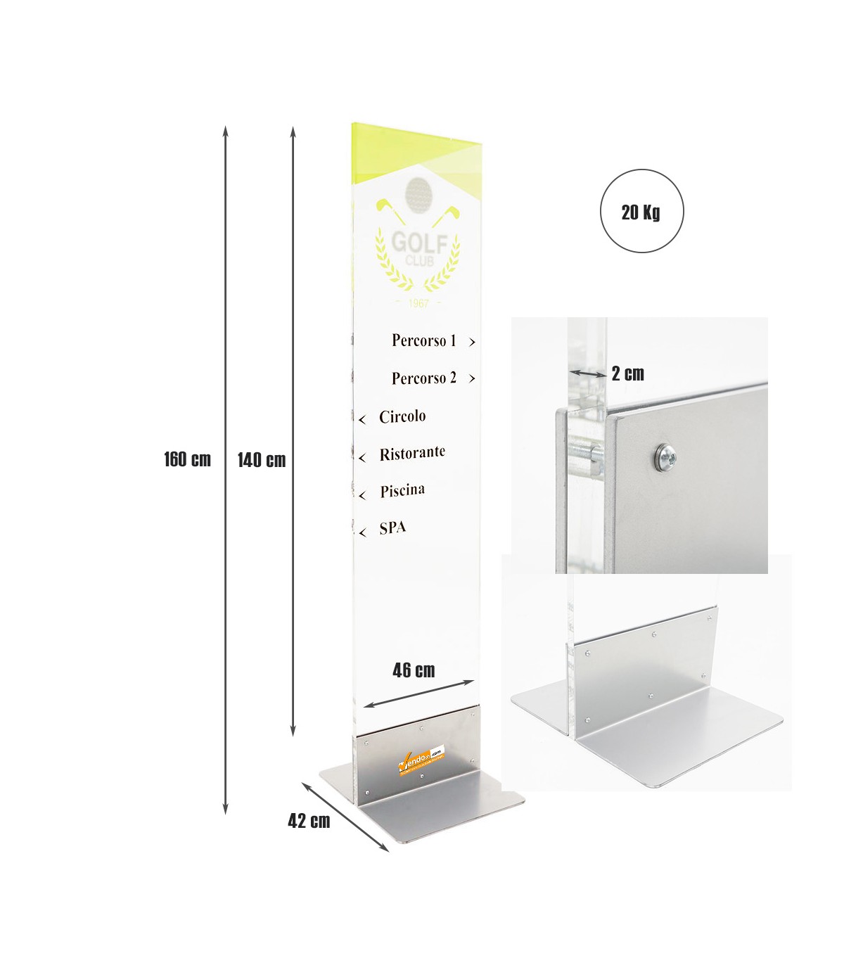 TOTEM DA PAVIMENTO TIS ECO 42X156 BIFACCIALE ESPOSITORE PUBBLICITARIO PANNELLO