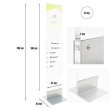 TOTEM DA PAVIMENTO TIS ECO 42X156 BIFACCIALE ESPOSITORE PUBBLICITARIO PANNELLO