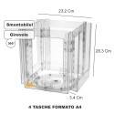 ESPOSITORE PORTA DEPLIANT A4 GIREVOLE DA BANCO UFFICIO SCRIVANIA NEGOZIO PDG400