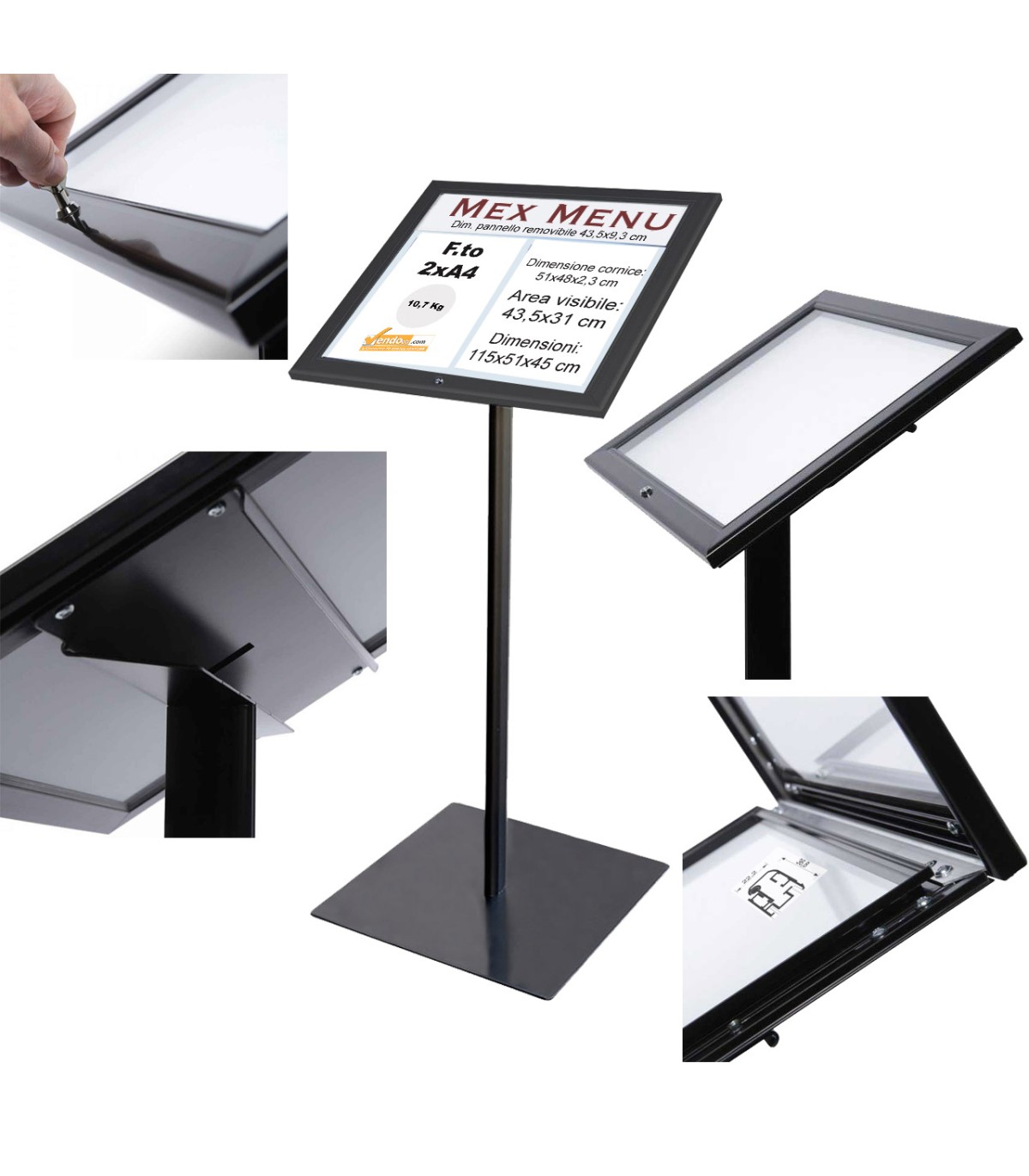 PORTA MENU DA PAVIMENTO DA ESTERNO FORMATO 2XA4 BACHECA ESPOSITORE BAR ALBERGO