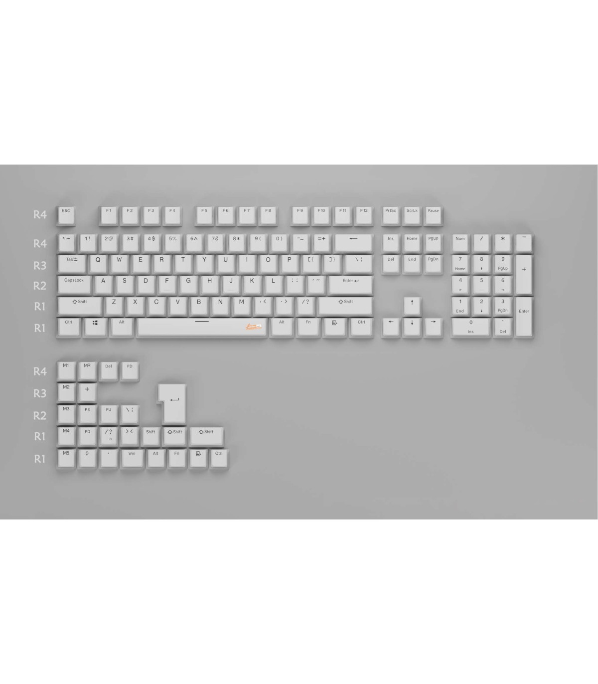 Set 130 Keycaps Pudding White PBT OEM