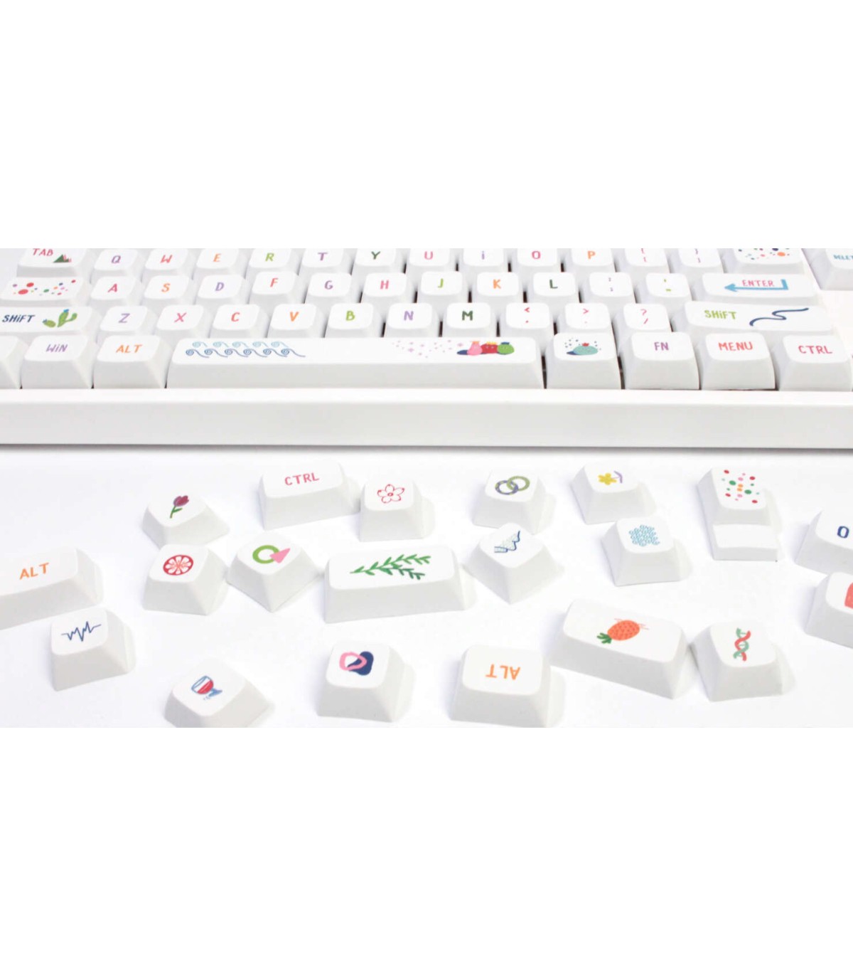 Set 127 tasti Keycaps PBT XDA tastiera meccanica LAYOUT ANSI Summer painting