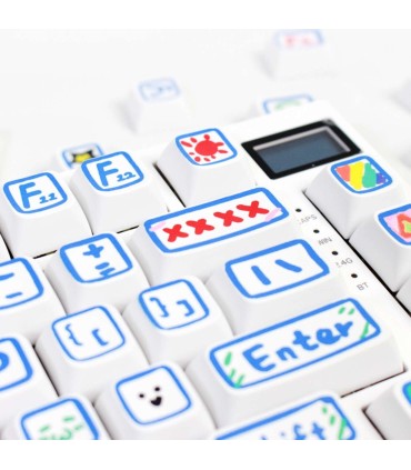 Set 129 Keycaps Hand Painted Blue PBT XDA