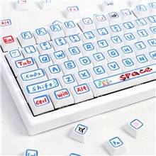 Set 129 Keycaps Hand Painted Blue PBT XDA