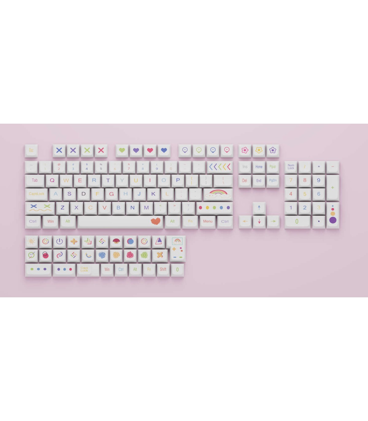 Keycaps 135 tasti per tastiera meccanica LAYOUT ANSI - PBT CHERRY colored pencil