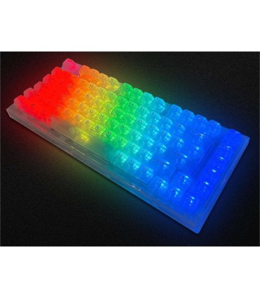 Set 132 Keycaps bianco transparente tasti tastiera meccanica LAYOUT ANSI ABS MDA