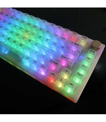 Set 132 Keycaps bianco transparente tasti tastiera meccanica LAYOUT ANSI ABS MDA