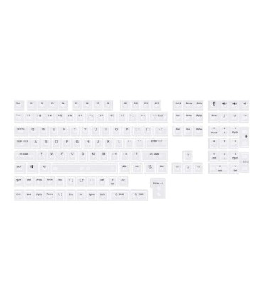 Set 132 Keycaps bianco transparente tasti tastiera meccanica LAYOUT ANSI ABS MDA