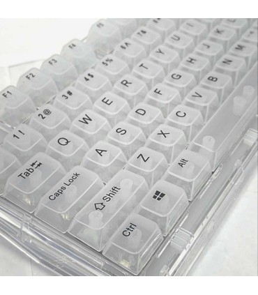 Set 132 Keycaps bianco transparente tasti tastiera meccanica LAYOUT ANSI ABS MDA