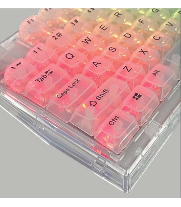 Set 132 Keycaps bianco transparente tasti tastiera meccanica LAYOUT ANSI ABS MDA