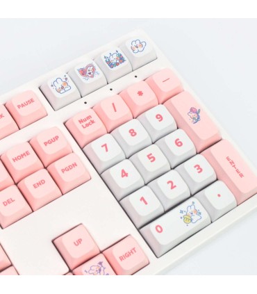 129 Keycaps Pink Rabbit rosa bianco tasti tastiera meccanica LAYOUT ANSI PBT XDA