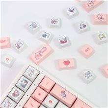 129 Keycaps Pink Rabbit rosa bianco tasti tastiera meccanica LAYOUT ANSI PBT XDA