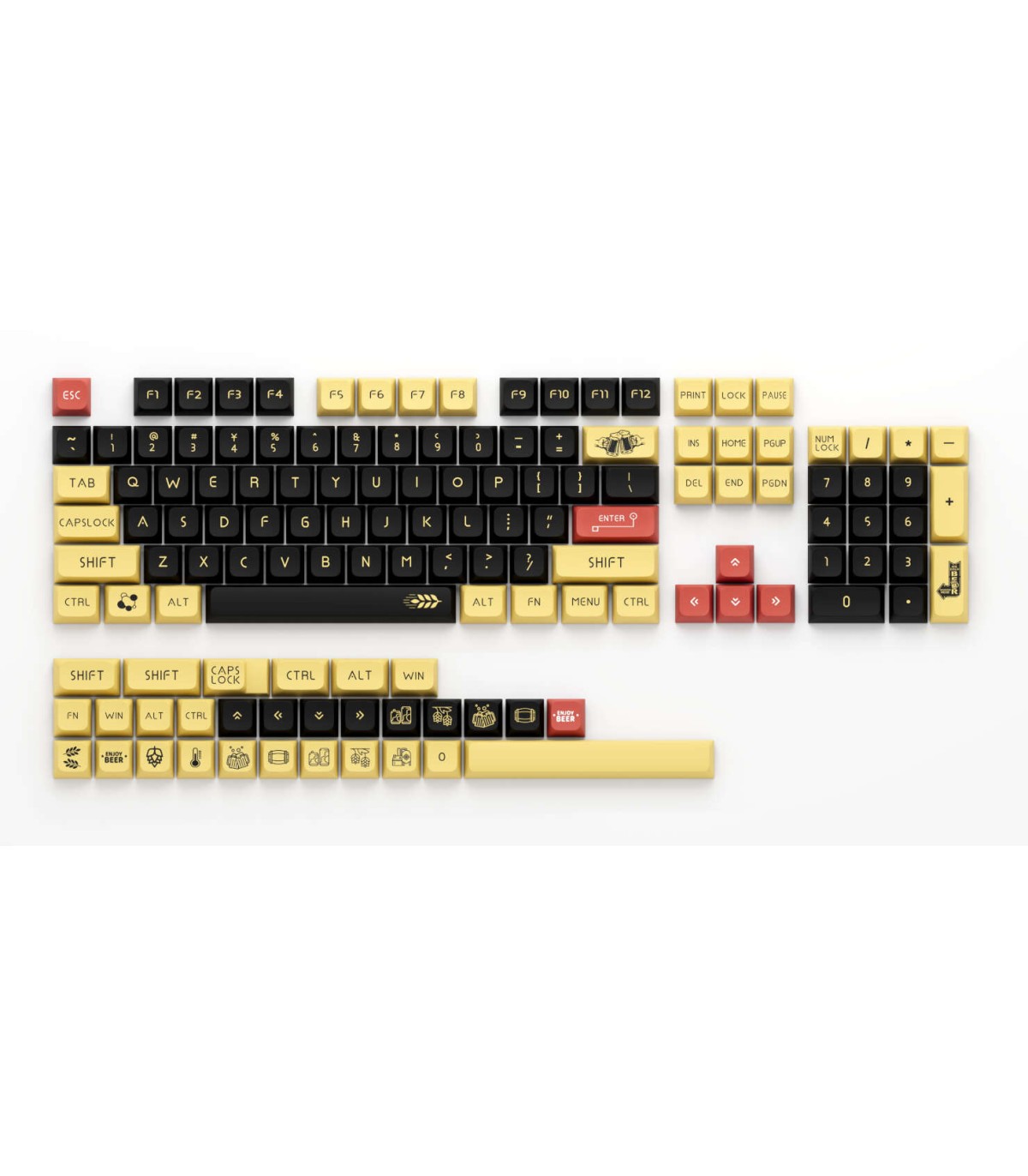 Set 136 Keycaps Craft Brewing 5 sided PBT XDA
