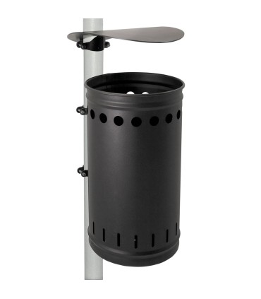 CESTINO IN METALLO PER ESTERNO DA FISSARE AL PALO BIDONE DA GIARDINO PARCO PRATO