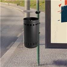 CESTINO IN METALLO PER ESTERNO DA FISSARE AL PALO BIDONE DA GIARDINO PARCO PRATO