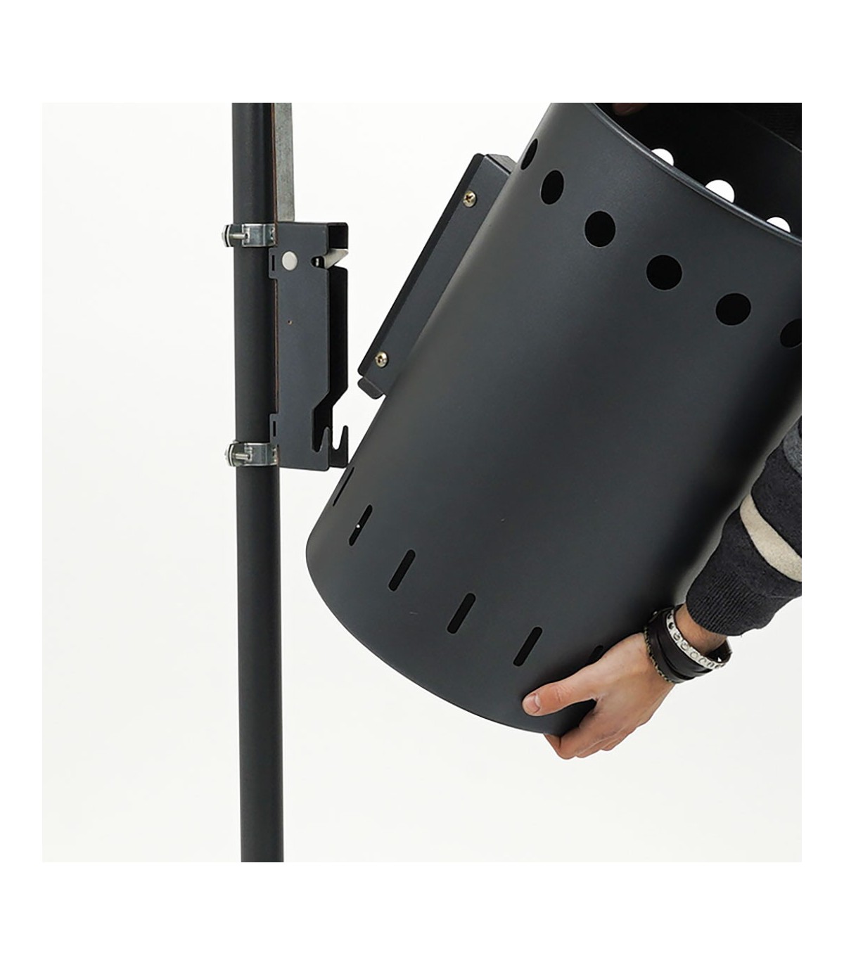 CESTINO IN METALLO CILINDRICO ROTONDO GETTACARTE GETTA CARTA DA INTERNO ESTERNO