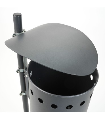 CESTINO IN METALLO PER ESTERNO BIDONE DA GIARDINO PARCO AUTOPORTANTE E COPERURA