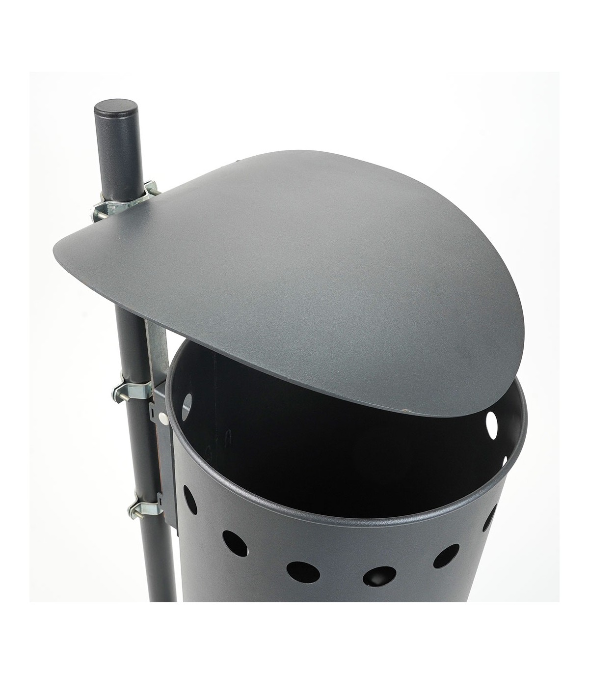 CESTINO IN METALLO PER ESTERNO BIDONE DA GIARDINO PARCO AUTOPORTANTE E COPERURA