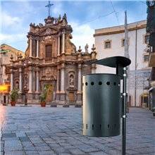 CESTINO IN METALLO CILINDRICO ROTONDO GETTACARTE GETTA CARTA DA INTERNO ESTERNO