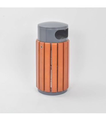 CESTINO DA ESTERNO BIDONE DA GIARDINO CON COPERURA PIOGGIA SERRATURA DOGHE LEGNO