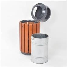 CESTINO DA ESTERNO BIDONE DA GIARDINO CON COPERURA PIOGGIA SERRATURA DOGHE LEGNO