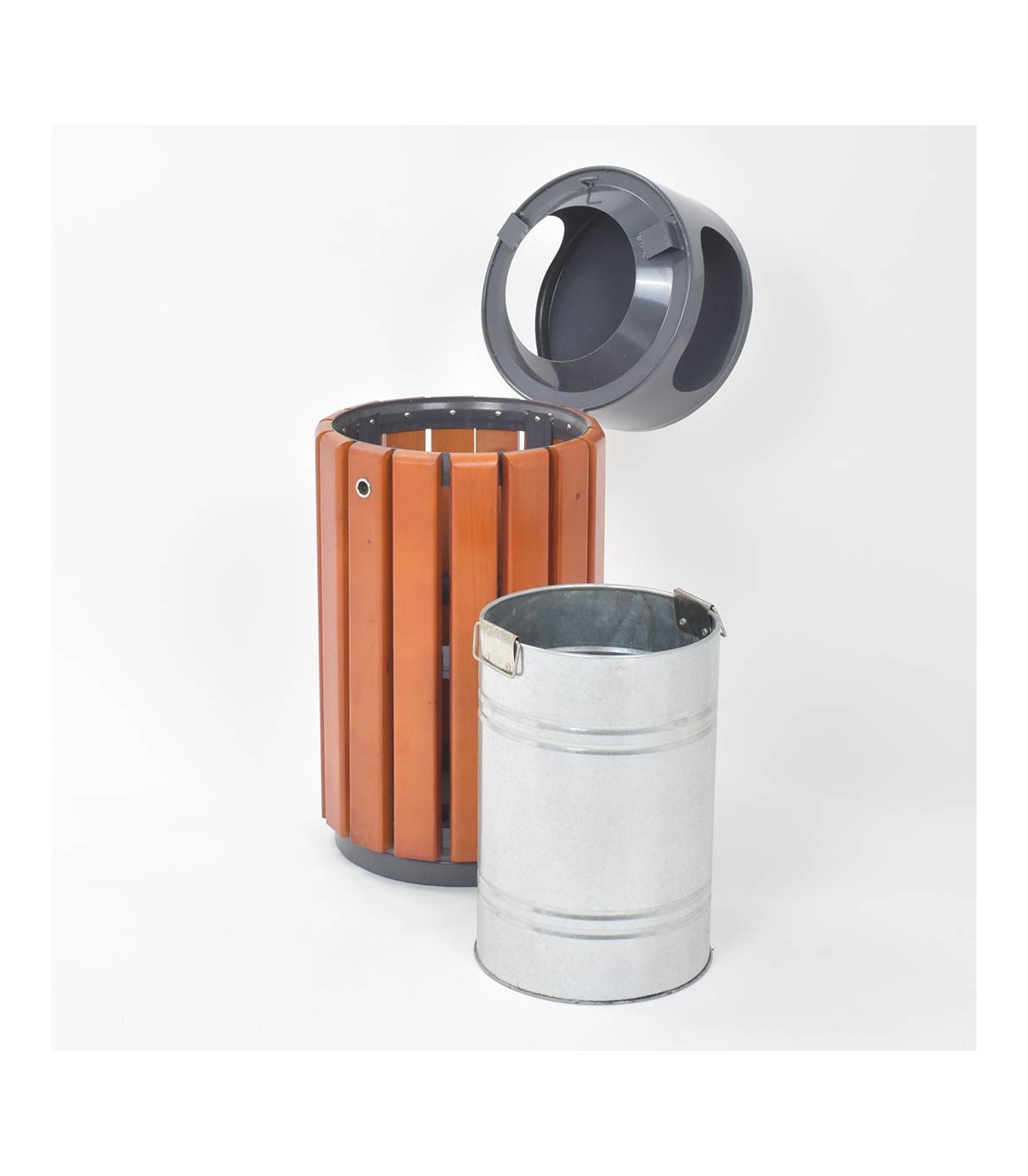 CESTINO IN METALLO CILINDRICO ROTONDO GETTACARTE GETTA CARTA DA INTERNO ESTERNO