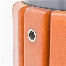 CESTINO DA ESTERNO BIDONE DA GIARDINO CON COPERURA PIOGGIA SERRATURA DOGHE LEGNO