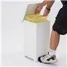 BIDONE CESTINO PATTUMIERA IN METALLO BIANCO APERTURA A PEDALE CAPACITA' 42 LITRI
