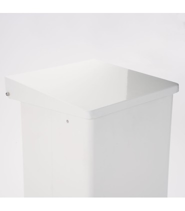 BIDONE CESTINO PATTUMIERA IN METALLO BIANCO APERTURA A PEDALE CAPACITA' 42 LITRI