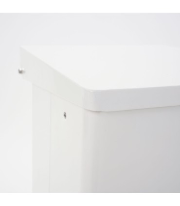 BIDONE CESTINO PATTUMIERA IN METALLO BIANCO APERTURA A PEDALE CAPACITA' 42 LITRI