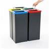 CESTINO BIDONE PATTUMIERA RETTANGOLARE IN METALLO NERO RACCOLTA DIFFERENZIATA
