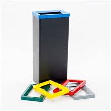 CESTINO BIDONE PATTUMIERA RETTANGOLARE IN METALLO NERO RACCOLTA DIFFERENZIATA