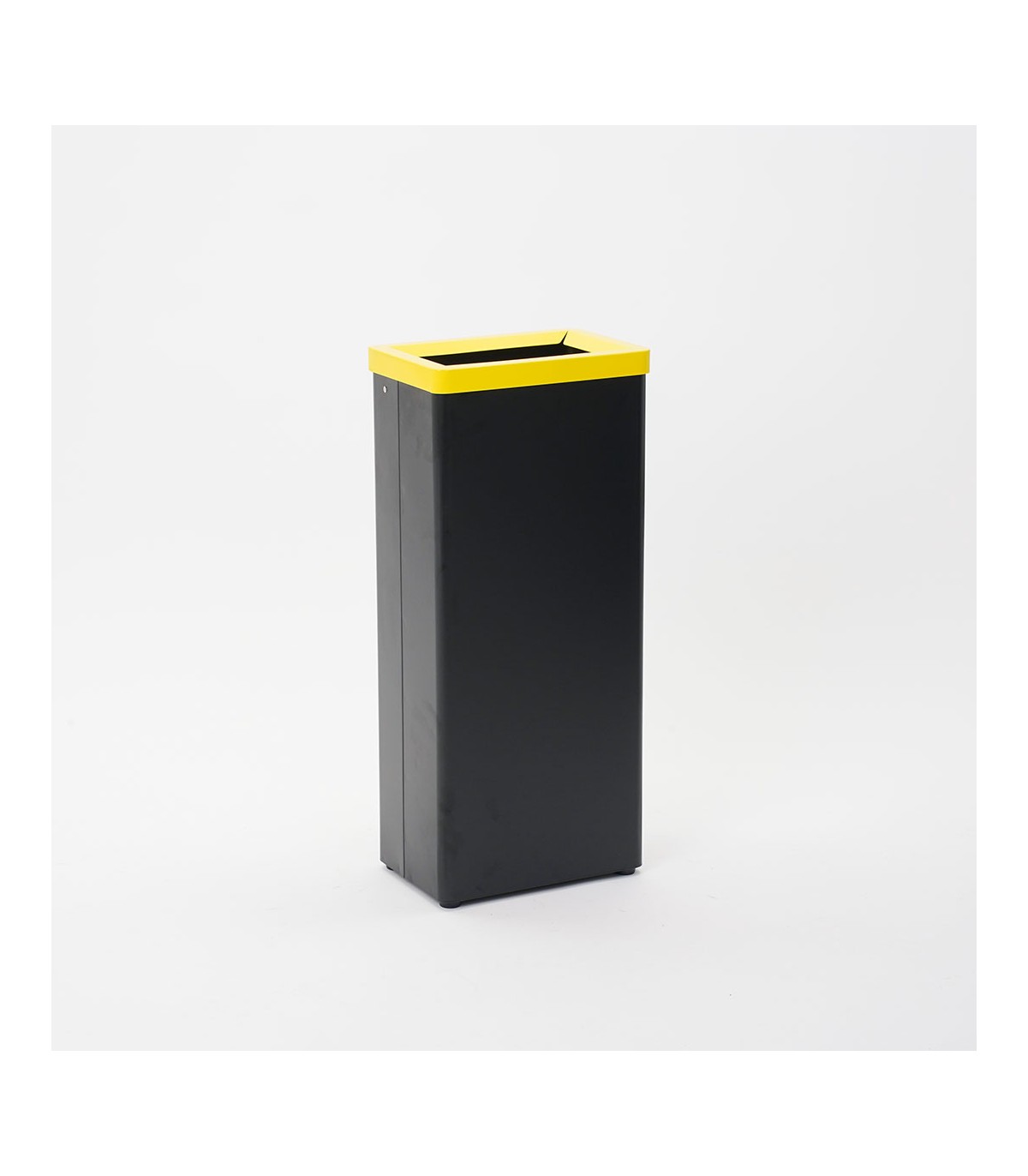 CESTINO BIDONE PATTUMIERA RETTANGOLARE IN METALLO NERO RACCOLTA DIFFERENZIATA