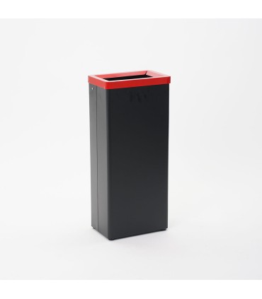 CESTINO BIDONE PATTUMIERA RETTANGOLARE IN METALLO NERO RACCOLTA DIFFERENZIATA